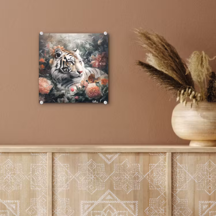 Tijger - Wilde dieren - Bloemen - Jungle plexiglas 5mm klein -sfeer5