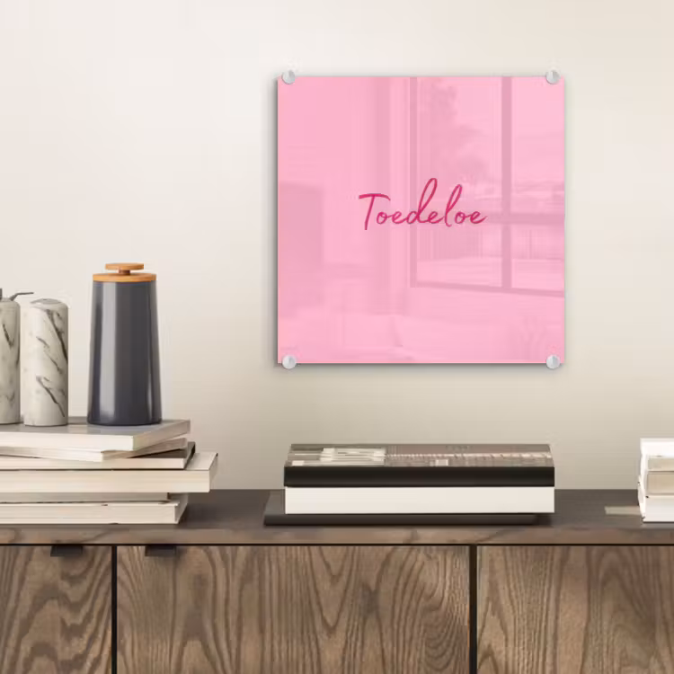 Toedeloe - Roze - Minimalistisch plexiglas 5mm klein -sfeer1