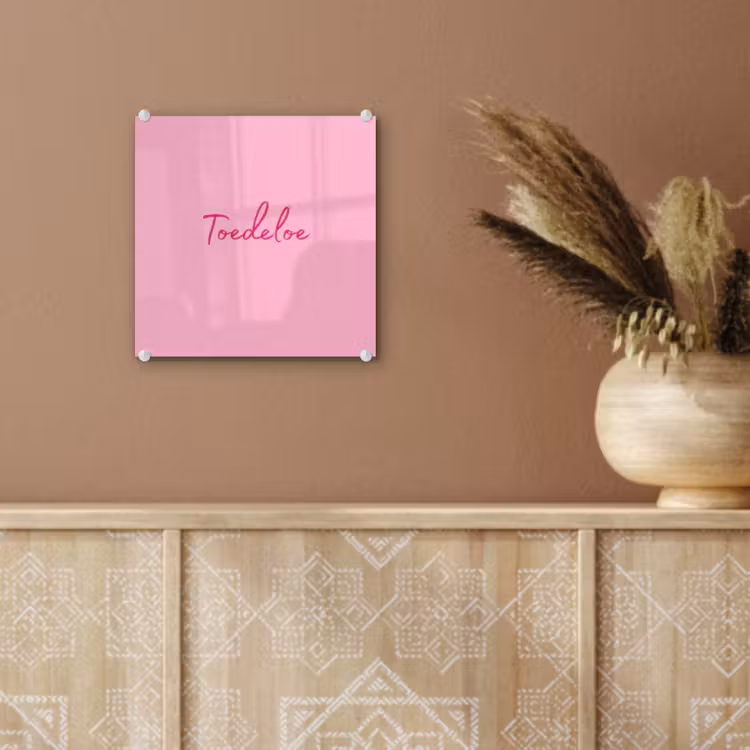 Toedeloe - Roze - Minimalistisch plexiglas 5mm klein -sfeer5