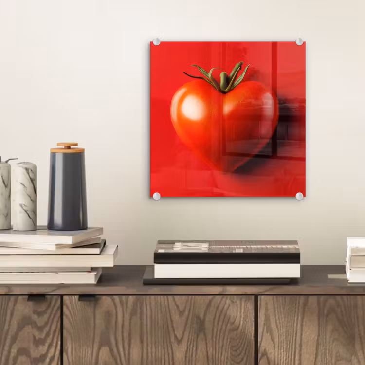 Tomaat - Rood - Hart plexiglas 5mm klein -sfeer1