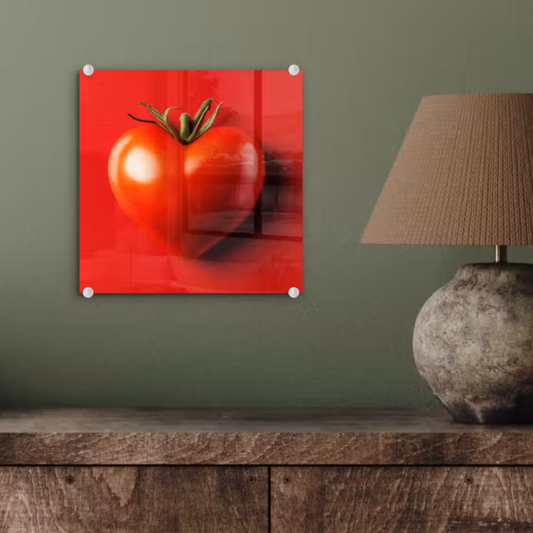 Tomaat - Rood - Hart plexiglas 5mm klein -sfeer3