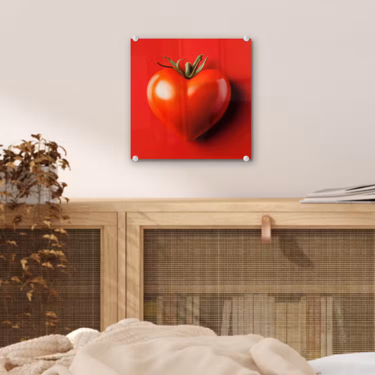 Tomaat - Rood - Hart plexiglas 5mm klein -sfeer4
