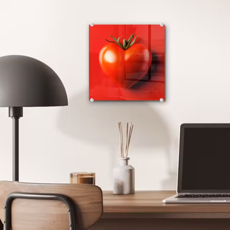 Tomaat - Rood - Hart plexiglas 5mm klein -sfeer6