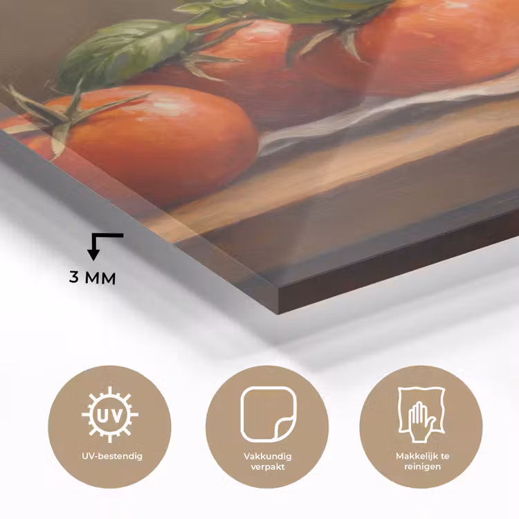 Tomaten - Olijfolie - Stilleven plexiglas 5mm klein -sfeer2