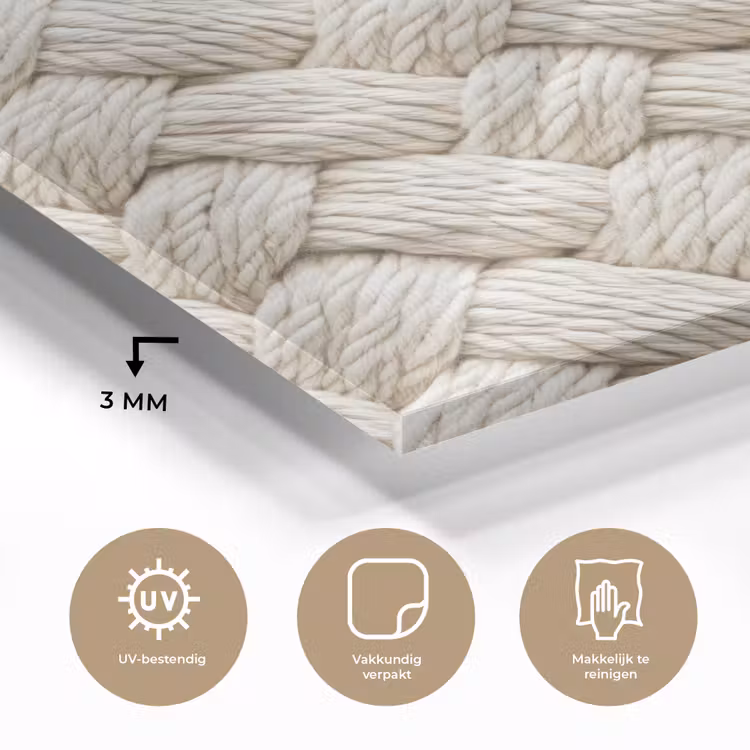 Touw - Gebreid - Beige plexiglas 5mm klein 11 -sfeer2