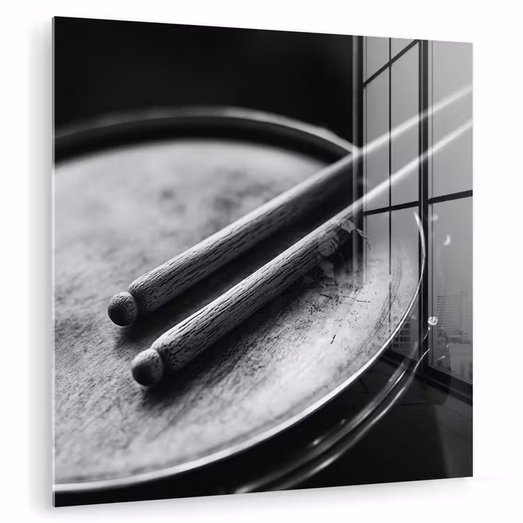 Trommel - Close-up - Drumstokken - Zwart plexiglas 5mm klein -zzzproduct_nieuw