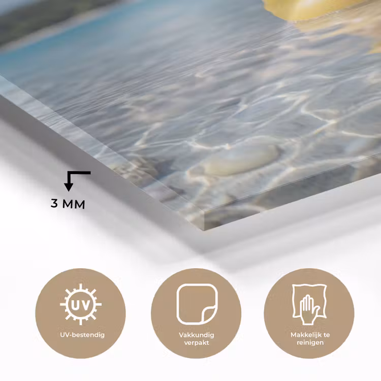 Tropisch - Badeend - geel plexiglas 5mm klein -sfeer2