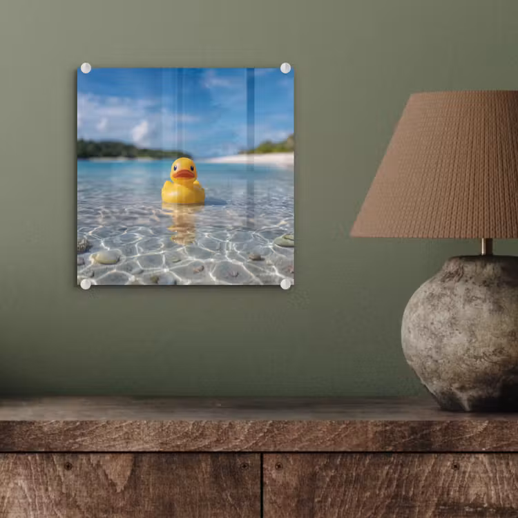 Tropisch - Badeend - geel plexiglas 5mm klein -sfeer3