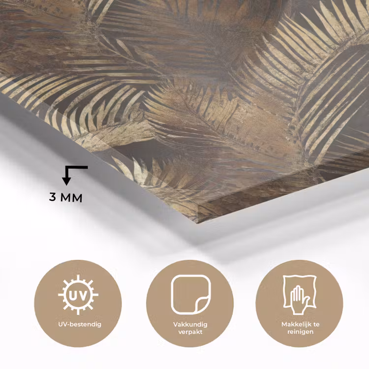 Tropisch - Bladeren - Goud plexiglas 5mm klein 11 -sfeer2