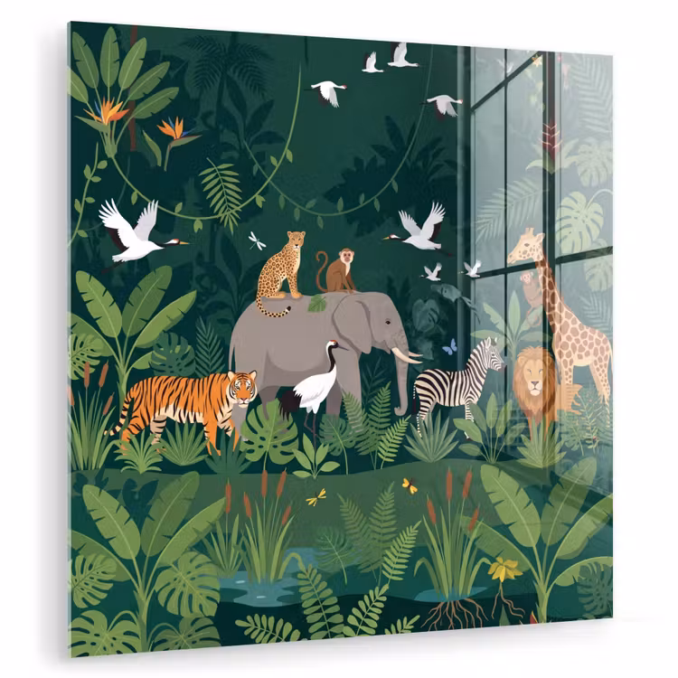 Tropisch - Jungle -  Groen plexiglas 5mm klein -zzzproduct_nieuw