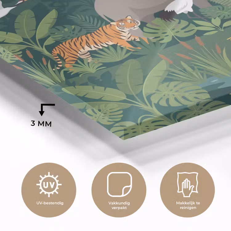 Tropisch - Jungle -  Groen plexiglas 5mm klein -sfeer2