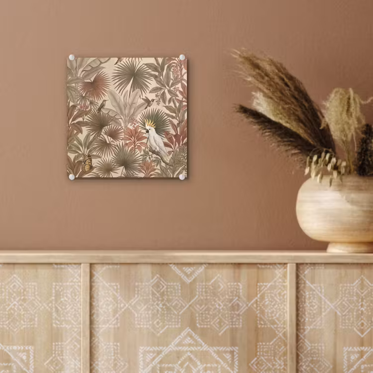 Tropisch - Vogels - Beige plexiglas 5mm klein -sfeer5