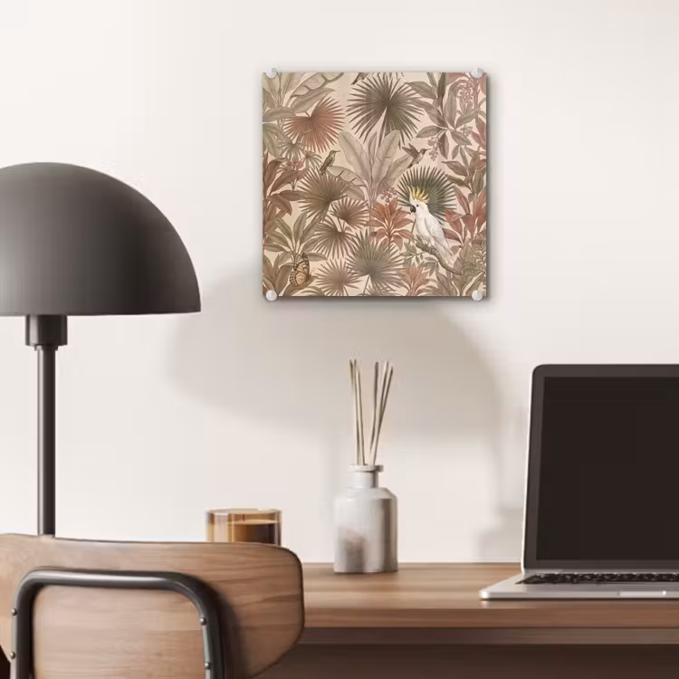 Tropisch - Vogels - Beige plexiglas 5mm klein -sfeer6