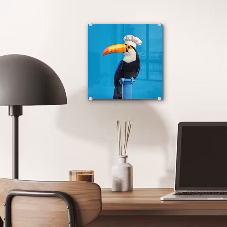 Tucan - Sokkel - Vogel - Koksmuts plexiglas 5mm klein -sfeer6
