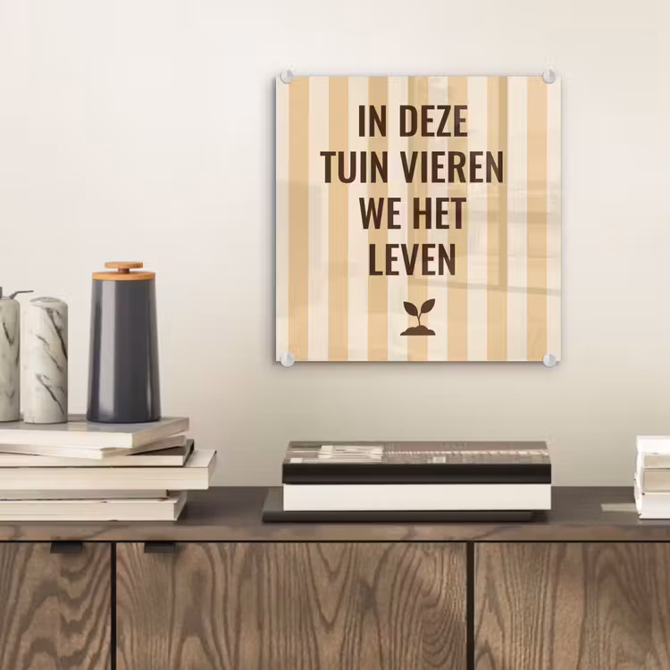 Tuin - Quote - Strepen - Zomer plexiglas 5mm klein -sfeer1