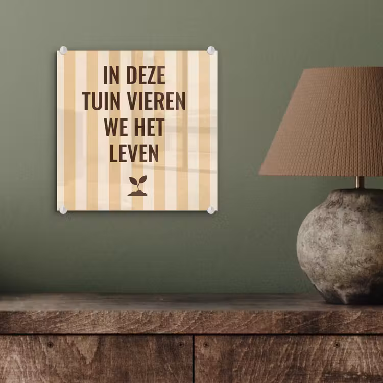 Tuin - Quote - Strepen - Zomer plexiglas 5mm klein -sfeer3
