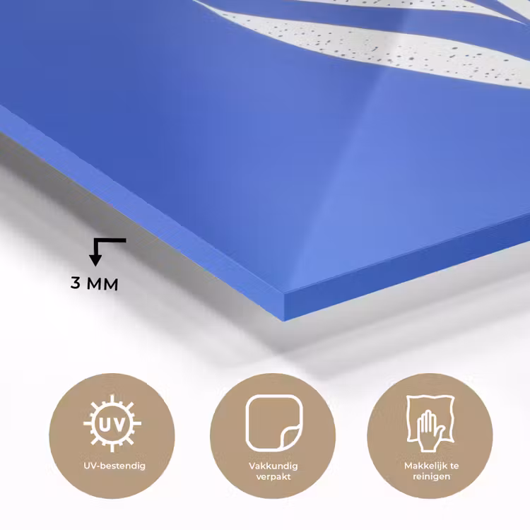 Tulp - Minimalistisch - Bladeren - Wit plexiglas 5mm klein -sfeer2