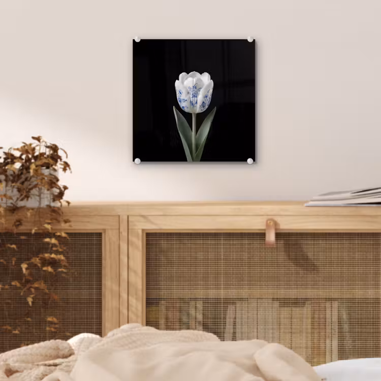 Tulp - Patroon - Blauw plexiglas 5mm klein -sfeer4