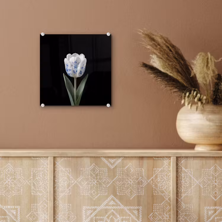Tulp - Patroon - Blauw plexiglas 5mm klein -sfeer5