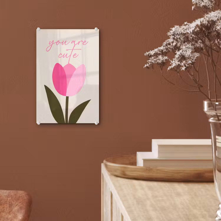 Tulp - Roze - Valentijn - Bloem plexiglas 5mm klein -sfeer5