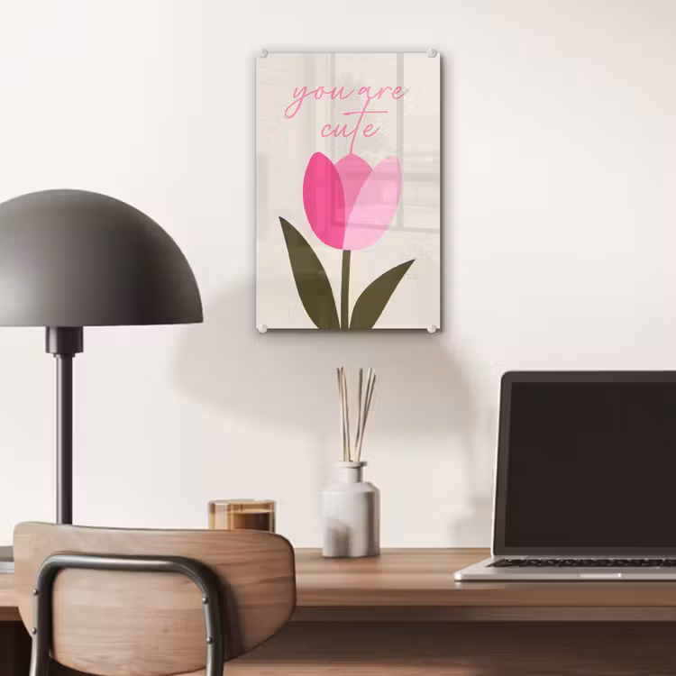 Tulp - Roze - Valentijn - Bloem plexiglas 5mm klein -sfeer6