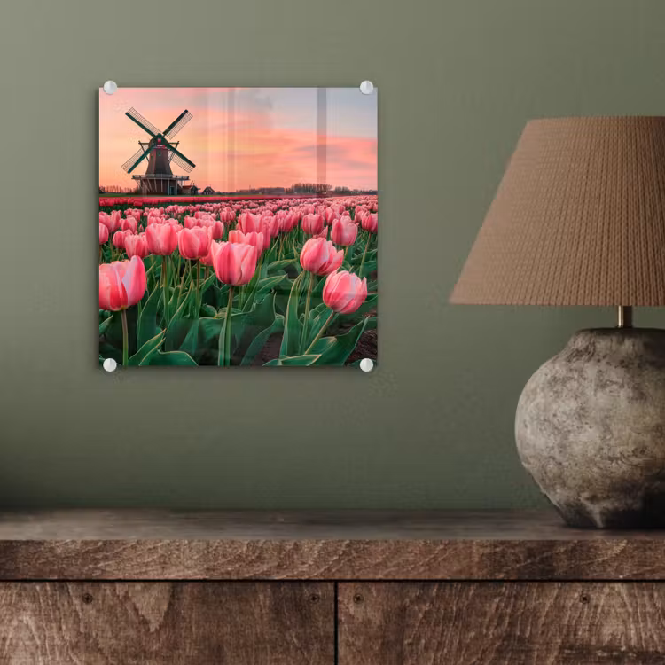 Tulpen - Molen - Nederland plexiglas 5mm klein -sfeer3