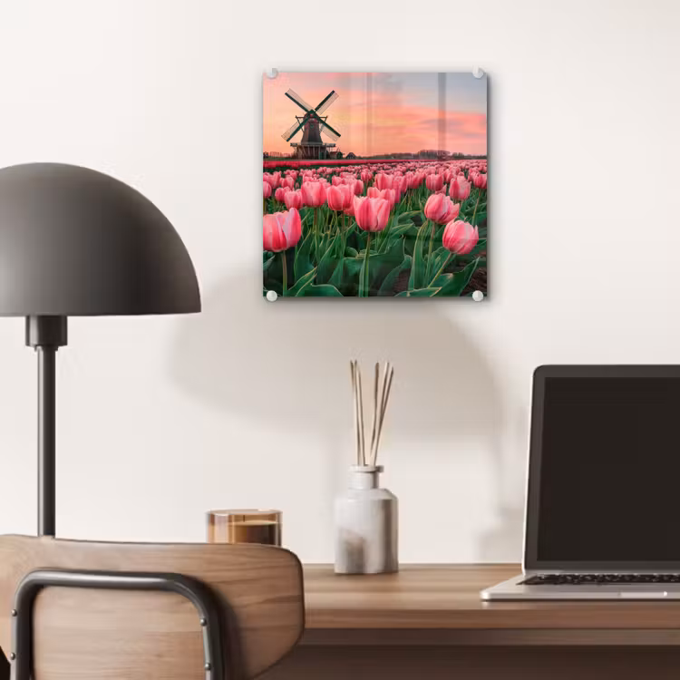Tulpen - Molen - Nederland plexiglas 5mm klein -sfeer6