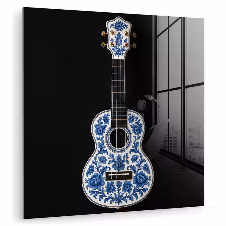 Ukelele - Delfts - Blauw - Muziek plexiglas 5mm klein -zzzproduct_nieuw