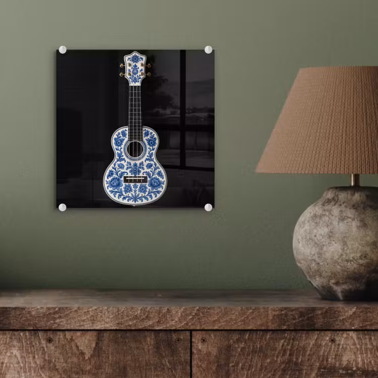 Ukelele - Delfts - Blauw - Muziek plexiglas 5mm klein -sfeer3