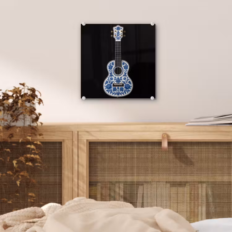 Ukelele - Delfts - Blauw - Muziek plexiglas 5mm klein -sfeer4