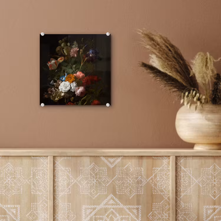 Vaas met bloemen - Schilderij van Rachel Ruysch plexiglas 5mm klein -sfeer5