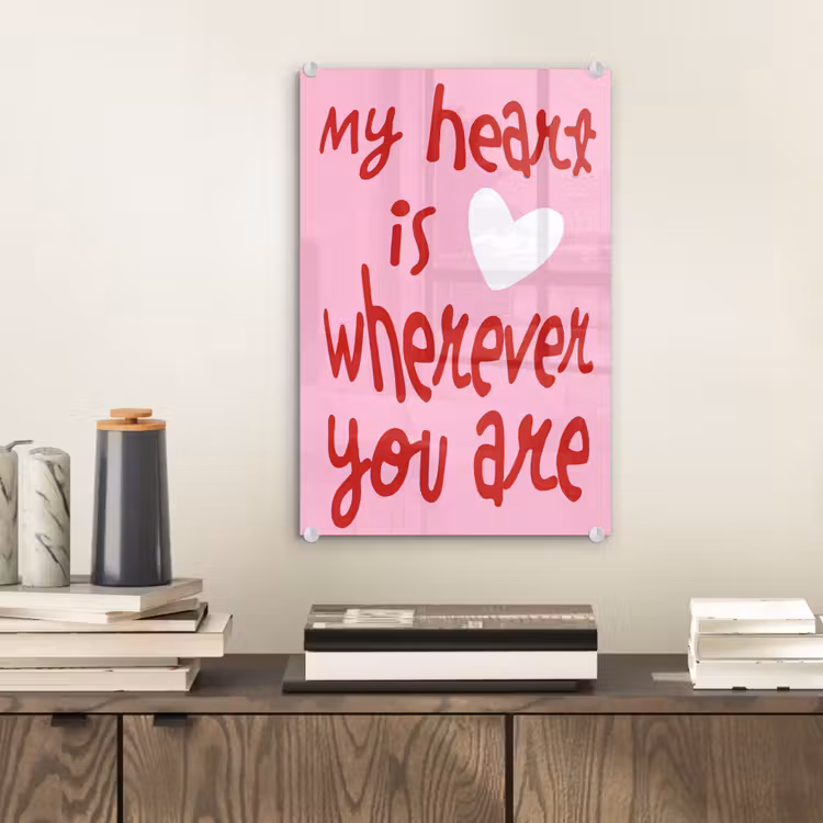 Valentijn - Hart - Liefde - Roze plexiglas 5mm klein -sfeer1