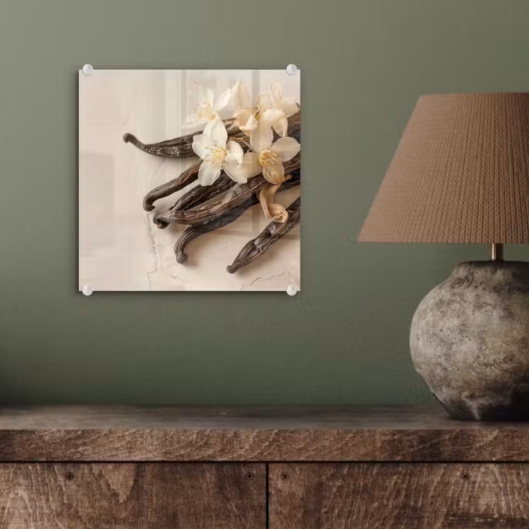 Vanille - Bloemen - Beige plexiglas 5mm klein -sfeer3