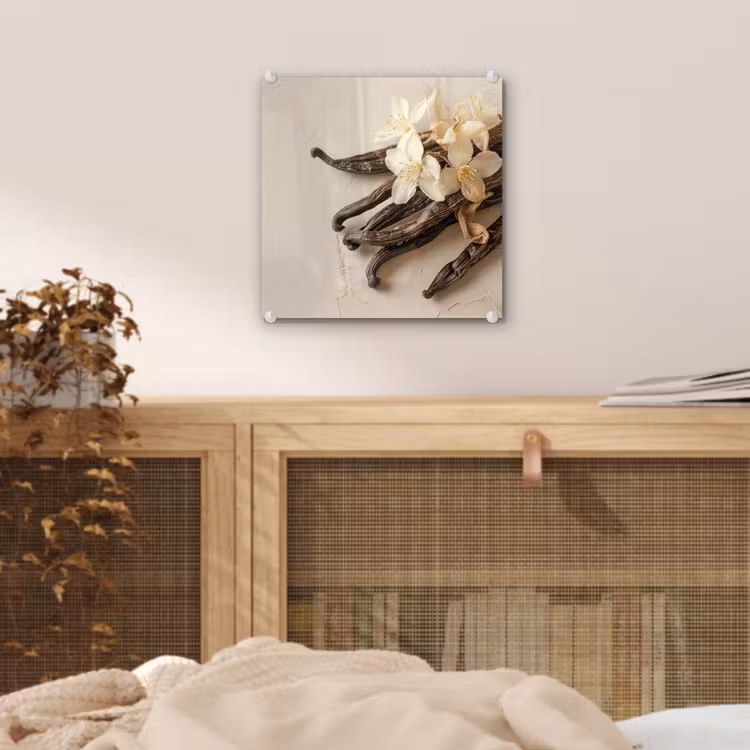 Vanille - Bloemen - Beige plexiglas 5mm klein -sfeer4