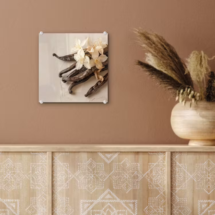Vanille - Bloemen - Beige plexiglas 5mm klein -sfeer5
