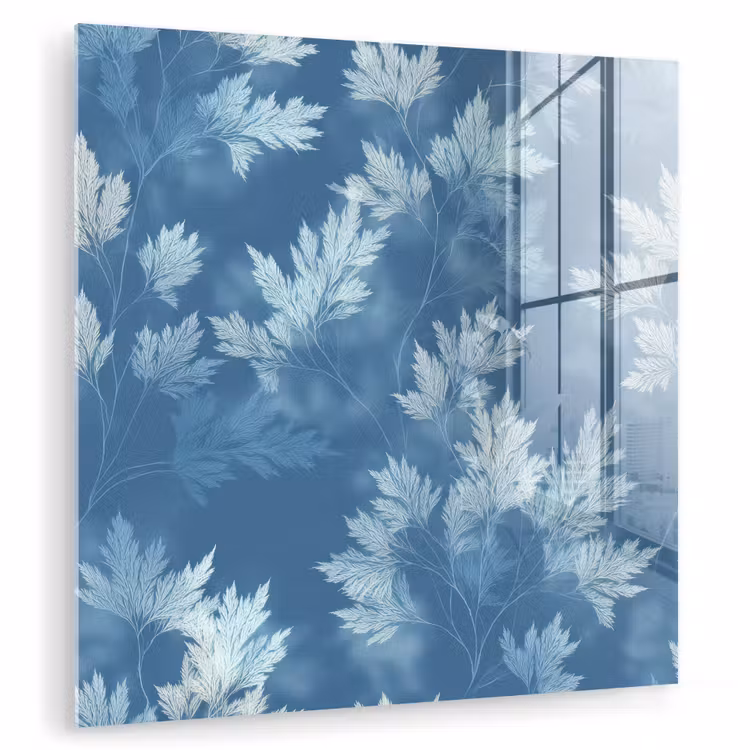 Varen - Botanisch - Patroon - Grijsblauw plexiglas 5mm klein 11 -zzzproduct_nieuw