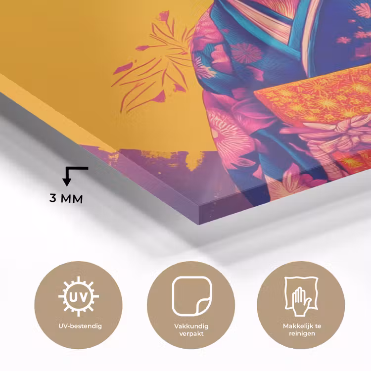 Varken - Bloemkroon - Kimono - Abstract plexiglas 5mm klein -sfeer2