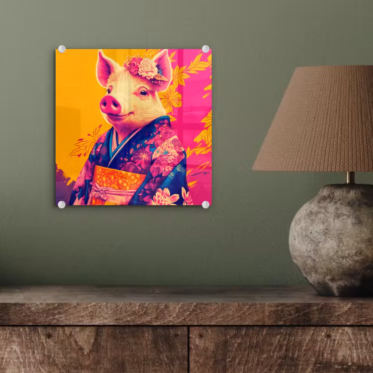 Varken - Bloemkroon - Kimono - Abstract plexiglas 5mm klein -sfeer3