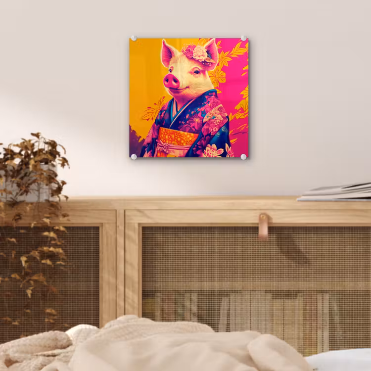 Varken - Bloemkroon - Kimono - Abstract plexiglas 5mm klein -sfeer4