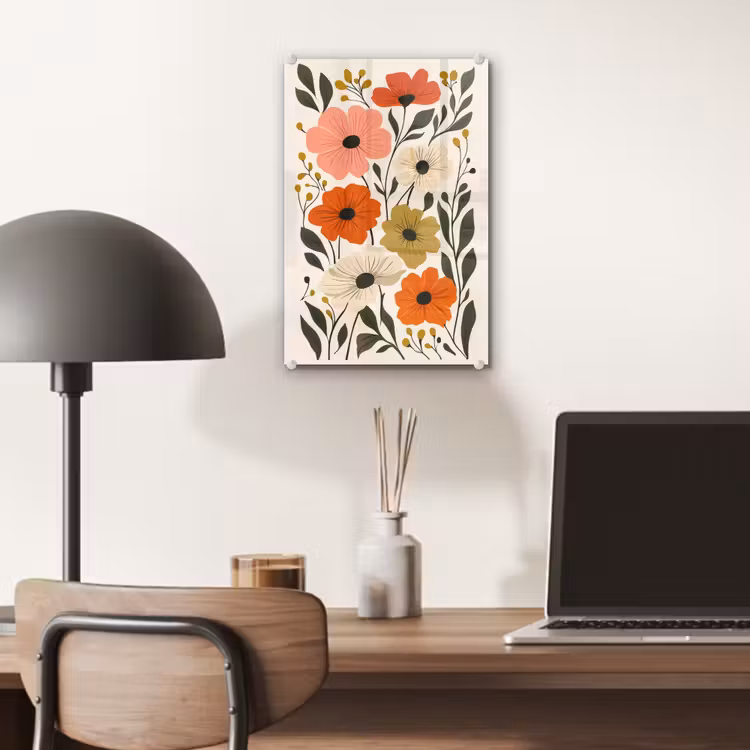 Veldbloemen - Stengels - Blaadjes - Groen plexiglas 5mm klein -sfeer6