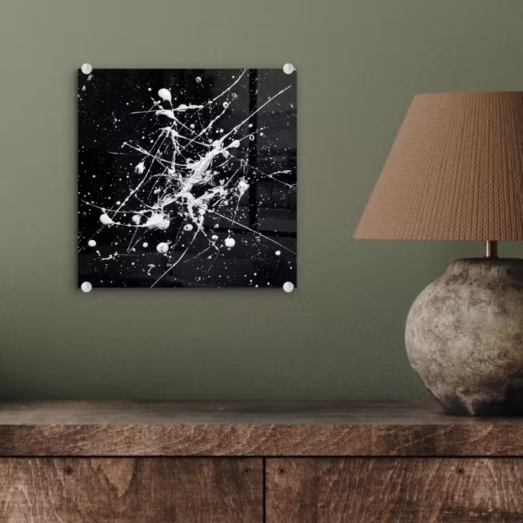 Verfspatten - Wit - Abstract - Explosie plexiglas 5mm klein -sfeer3