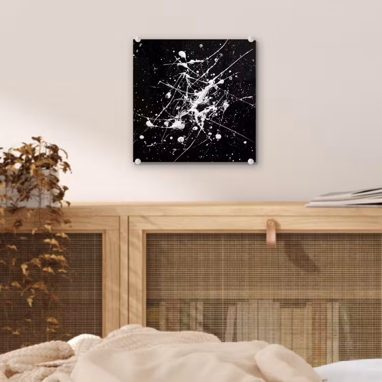 Verfspatten - Wit - Abstract - Explosie plexiglas 5mm klein -sfeer4