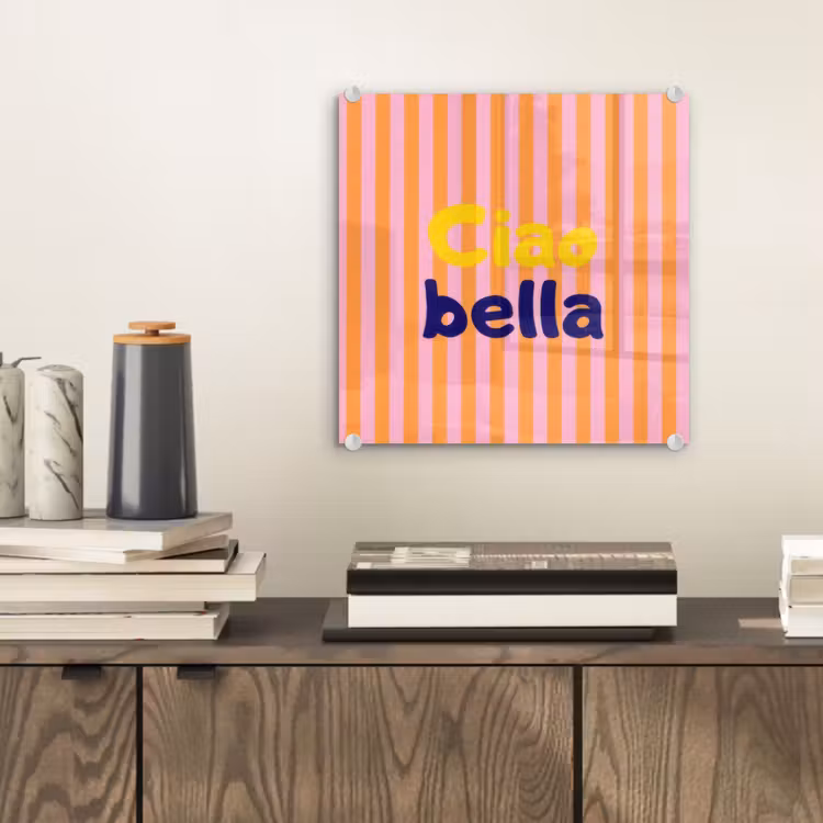 Verticaal - Strepen - Oranje - Ciao bella plexiglas 5mm klein -sfeer1