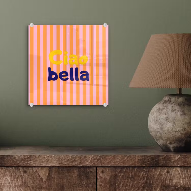 Verticaal - Strepen - Oranje - Ciao bella plexiglas 5mm klein -sfeer3