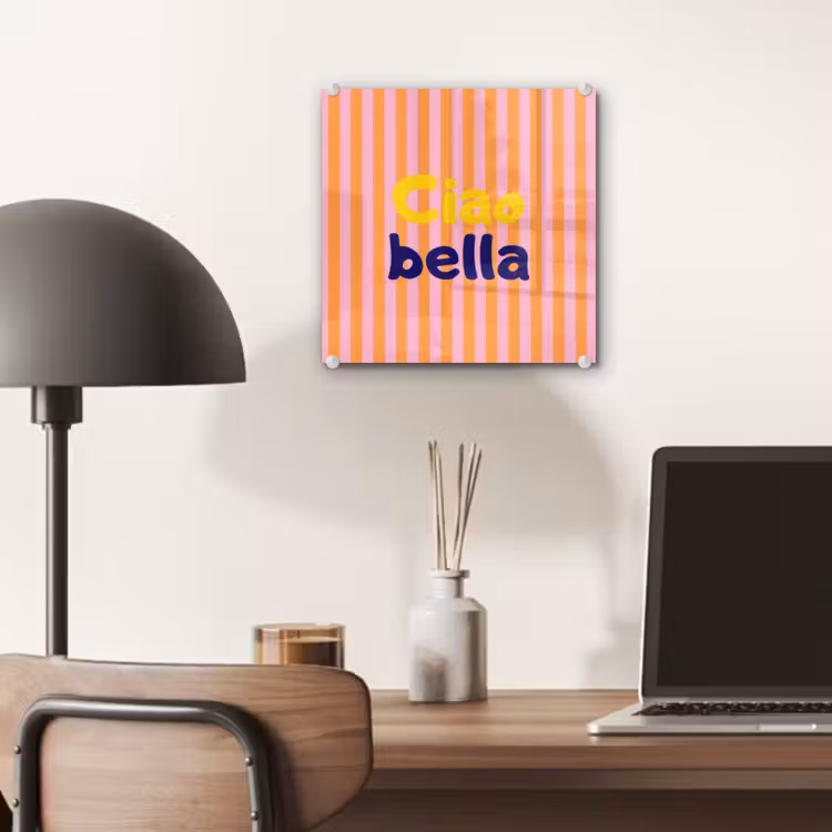 Verticaal - Strepen - Oranje - Ciao bella plexiglas 5mm klein -sfeer6