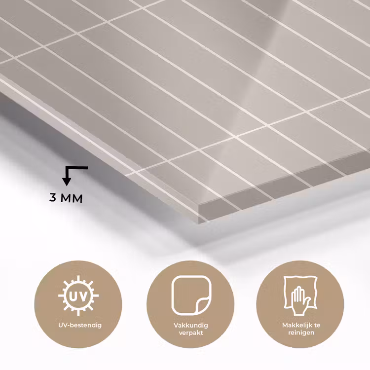 Verticaal - Wandtegel - Licht Beige plexiglas 5mm klein 11 -sfeer2
