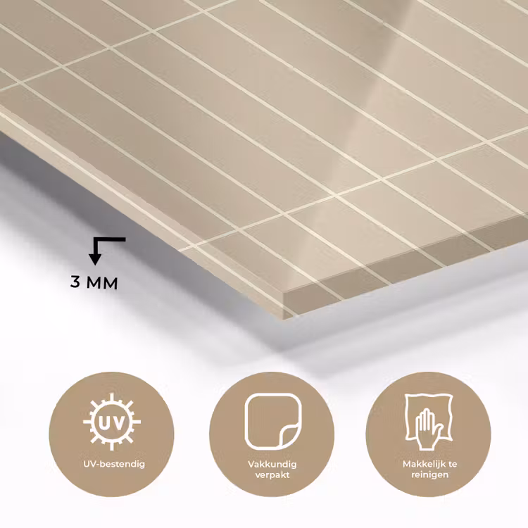 Verticaal - Wandtegel - Zand - Beige plexiglas 5mm klein 11 -sfeer2