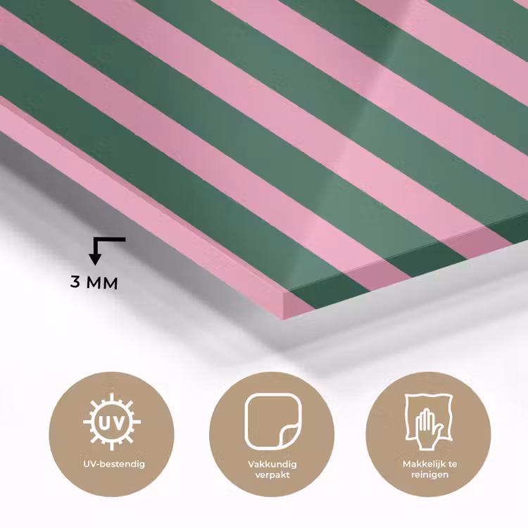 Verticale strepen - Groen - Roze plexiglas 5mm klein 11 -sfeer2