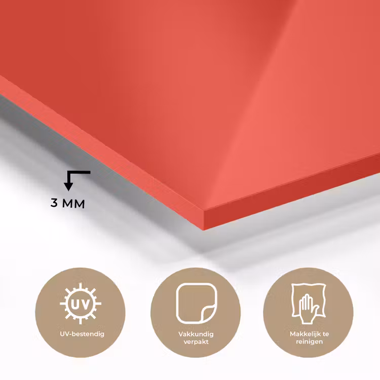 Vibrant - Vermilion - Rood plexiglas 5mm klein 11 -sfeer2