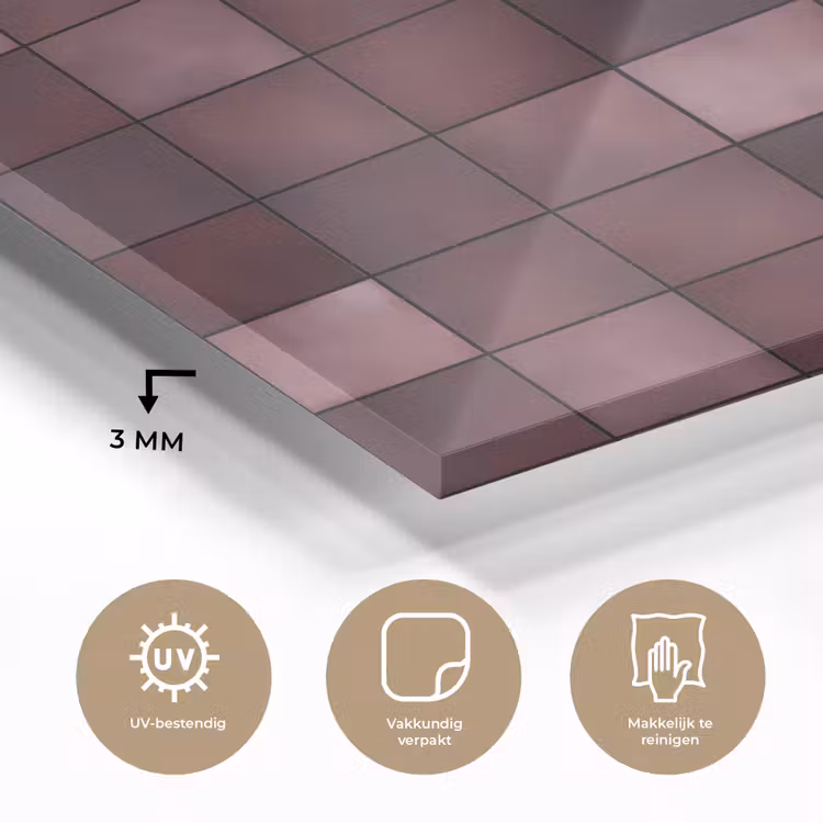 Vierkant - Tegel - Patroon - Paars plexiglas 5mm klein 11 -sfeer2